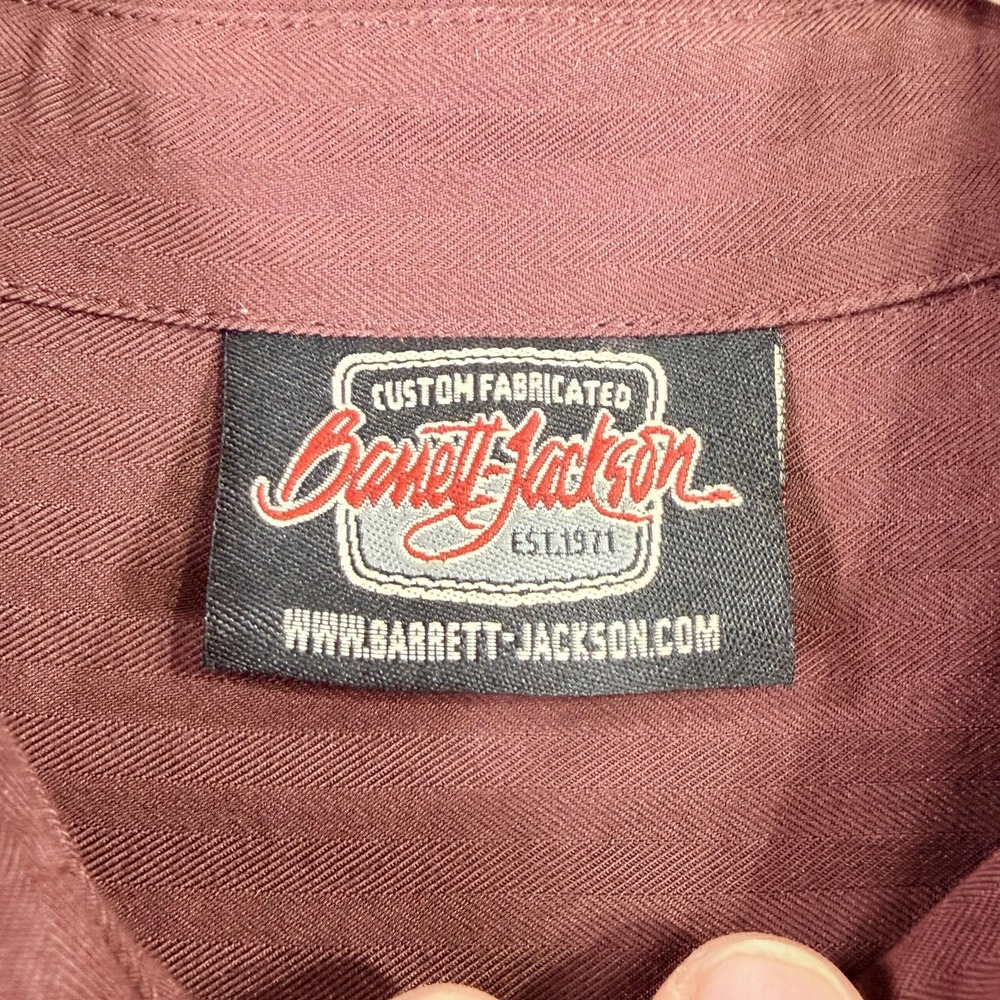 Barrett-Jackson Shirt Mens 2XL Red Hot Rod Embroidered Short Sleeve Button Up - Picture 5 of 10